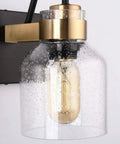 Close-up of bubble glass globe and oil rubbed bronze base from Vintage Black Bathroom Vanity Light Fixtures Over Mirror Three Light Glass Globe Lighting With Oil Brushed Bronze Base Easy Install Includes Hardware Dope Modern Glam Bath Decor
