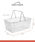 Large Metal Wire Storage Basket With Handle For Kitchen Pantry Closet Garage And Laundry Room