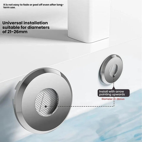 Top Shelf Stainless Steel Bathroom Sink Overflow Cover, Rust Resistant Drain Cap That Kicks Out Nasty Pests And Foul Air, Durable Kitchen Sink Bug Trap 2 Piece Set