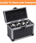 Corner rounding end mill set, HSS, 8 pcs, sizes 1/16 to 3/8 in, in metal storage case