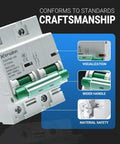 Non Polar DC Circuit Breaker 500V 2 Pole 125A DZ47NZ 125 2P DIN Rail Mount for Marine Power Systems and Solar PV Setups