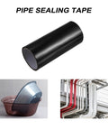 Waterproof Leak Repair Tape For Pipes And Garden Hoses, Heavy Duty Adhesive Sealant, 20cm By 1.5m Black roll with usage examples.