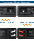 Interior Door Handle Replacement Kit For Jeep Wrangler YJ TJ 1987 2002 Left Driver and Right Passenger Side Front and Back View