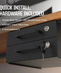Undermount under desk drawer slide out lockable metal storage with built in cable management for office and home double drawer