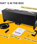 Racewill 1/2 To 2 Inch Pvc Conduit Bending Heater With Digital Temp Display For Precise Heat Control components including front handle and user manual.