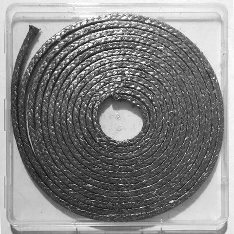 Graphite braided compression packing, 10 ft coil, 1/8 in x 1/8 in for pump valves/mechanical seals