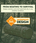 3 In 1 Green Waterproof Match Storage Box With Signaling Mirror And Firestarter Flint For Outdoor Survival Emergency Prep
