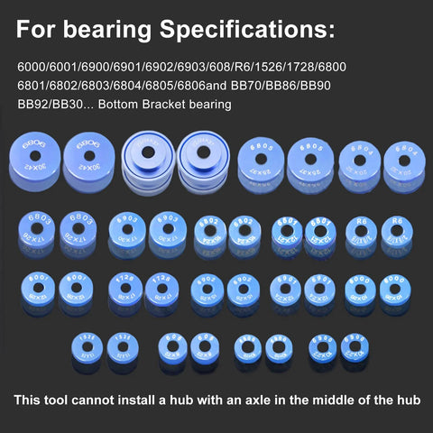 25 Piece Bicycle Bearing Press Set For Wheel And Hub Installation CNC Machined 7075 Aluminum Alloy With Anodized Finish