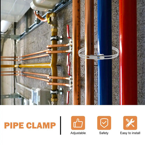 Heavy Duty Stainless Steel Pex Clamps With Quick Release Design for plumbing fittings on various metal pipes.