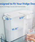 Slim Fridge Door Water Filter Pitcher With Rechargeable Electric Dispenser Plus Filter, 12 Cup Capacity in fridge door