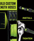 Premium Hybrid Air Hose One Quarter Inch By 250 Feet Bulk Plastic Spool Heavy Duty Workhorse Lightweight Kink Resistant Install Tighten