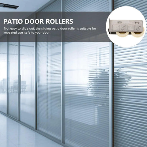 Premium Stainless Steel Double Bearing Patio Door Rollers Featuring Zero Grind Silent Glide for smooth sliding in modern office.