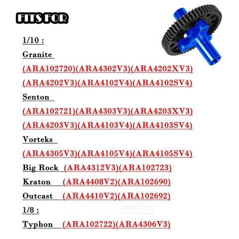 Metal Spur Gear Slipper Clutch 57T 32P With 15T 16T 17T Pinions Upgrade Kit for RC Trucks Compatibility Chart