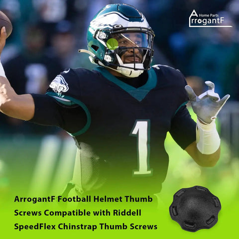 Heavy Duty Football Helmet Thumb Screws For SpeedFlex Chinstraps Quick Swap Fastener Hardware in black used for helmet adjustments.