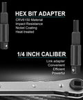 HVAC Service Wrench Kit With Hex Bit Adapter For Air Conditioning And Refrigeration Repair including CRV6150 hex adapters and ratchet.