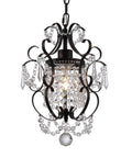 Chic Mini Bronze Chandelier 1 Light 11 Inch Crystal Ceiling Fixture with 47.24 Inch Adjustable Chain
