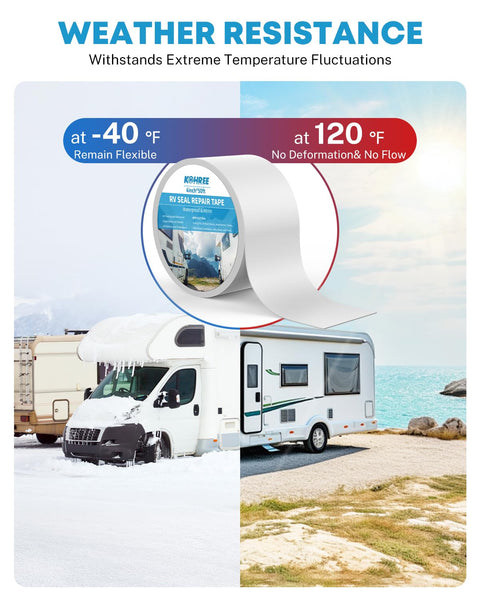 RV Roof Sealant Tape 4 Inch By 50 Foot Waterproof Weatherproof UV Resistant Sealant Tape for temperature extremes image