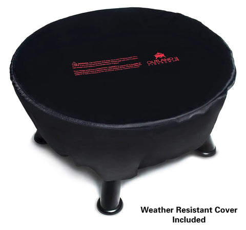 No Mess Smokeless Round Propane Fire Pit For Outdoors With Durable Weather Resistant Cover 24 Inch Diameter 58,000 BTU Portable
