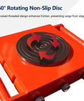 Heavy Duty Machinery Moving Dolly with 360 Degree Rotating Turntable, Steel Frame in Red, Non-Slip Disc for Equipment Mobility