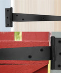 Six Piece T Shaped Rust Proof Iron Door Hinges in Black Finish 10 Inch Heavy Duty Yet Quiet for Wooden Doors and Background Walls