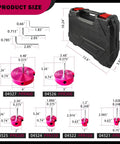 Pro Grade PVC Pipe Reamer Kit with Aluminum Heads, Includes Carbide Blades, Six Sizes for CPVC PPR or ABS shown with drill case