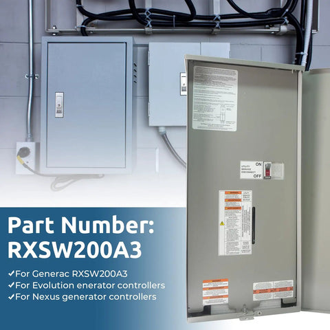 200 Amp Automatic Transfer Switch With Power Management For Whole Home Backup Power, Seamless Outage Switchover, Service Entrance Rated, NEMA 3R Aluminum Enclosure, Heavy Duty Home Load Handling, Easy To Install installed on wall