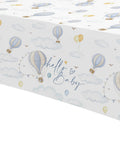 Blue Hot Air Balloon Baby Shower Tablecloths, 3 Pack Disposable Table Covers For Boy, Adventure Awaits Theme, edge detail