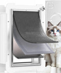 Rugged Steel Wall Mount Pet Door With Three Flexible Flaps And Secure Slide Lock Panel Warm Insulated Entryway For Small Dogs And Cats Up To Twenty Pounds Easy Install For Average Thickness Drywall with cat