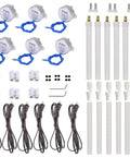 6 Piece Cup Turner Motor Kit For Craft Tumbler Cups With Synchronous Turntable Motors, connectors, switch cords, PVC caps, screws visible
