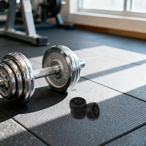Heavy Duty Fitness Equipment Roller Set For Gym Pulley Systems Universal Replacement Pulleys Cable Machine Attachments Ten Pack Quiet Operation Durable Treadmill And Exercise Bike Compatible Parts black rollers on gym floor