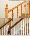 Solid Two Pack Six Foot Red Oak Handrails For Stairs With A Slick Double Layered Straight Build And Real Timber Look As A Game Changer For Quick Indoor Stairway Makeovers And Easy Home Renovation Days. Image showing close-up of stylish oak handrail designs in indoor stairway.