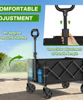 Collapsible Wagon Cart With Wheels Foldable 360 Lb Capacity Portable Heavy Duty Utility Wagon with adjustable handle and all-terrain wheels.