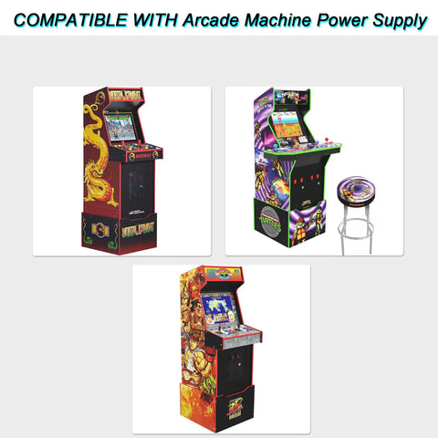 Arcade1Up Units compatible with Replacement 12V Power Supply For Arcade Game Machines And All Riser Cocktail Tables