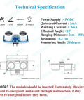 Technical specifications of Five Pack HC-SR04 Ultrasonic Sensor Modules For Arduino R3 Mega 2560 Nano Duemilanove DIY Kits