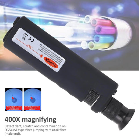 Fiber Optic Microscope 400X Portable Monocular High Accuracy Inspection Tool with LED for cable and surface checks