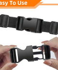 8 Pack 1 Inch Quick Release Side Release Buckles for Straps and Nylon Webbing, Includes 16 Slide Clips shown on black strap