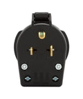 Front view of S42 SP Wall Plate Black Universal Plug With 30 Amp And 50 Amp Blades Thermoplastic Construction Pressure Plate Protection