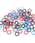100 Pcs Mixed Color Pigeon Leg Bands for Training Easy Identification and Bird Management Rubber rings visible