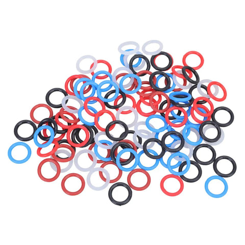 100 Pcs Mixed Color Pigeon Leg Bands for Training Easy Identification and Bird Management Rubber rings visible