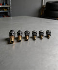 Cool M3 To M10 Rivet Nut Assortment Kit With Six Replacement Mandrel Tips For Metal, Robust Carbon Steel Threaded Inserts And Manual Riveter Tool Accessories Made To Last In Any Garage Or Workshop. six carbon steel mandrel tips on workbench