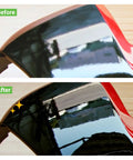Before and after comparison using DIY Car Polishing Kit For Orange Peel Removal And Deep Mirror Shine Includes Sanding Pads Polishing Pads Wax