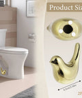 2 Pack Ceramic Gold Bird Toilet Bolt Caps Universal Fit Replacement Toilet Screw Covers Decorative Bird Caps for Bolts