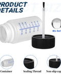 6 Pack Empty Touch Up Paint Bottles 2 Oz Refillable Containers With Brush Applicator For Car Scratch Repair shown open with brush.