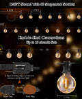 Diagram of 120ft Outdoor G40 LED Globe String Lights End-To-End Connectable with 60 waterproof shatterproof bulbs and plugs