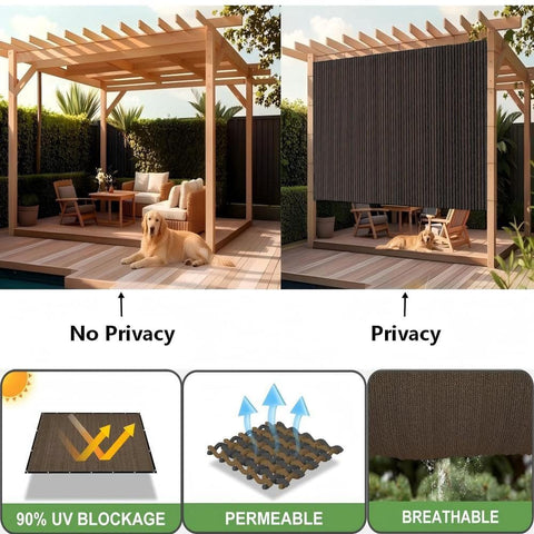 90 Percent UV Blocking Sun Shade Cloth 12x24 Feet Breathable UV Resistant Shade Cover With D Ring For Pergola Backyard