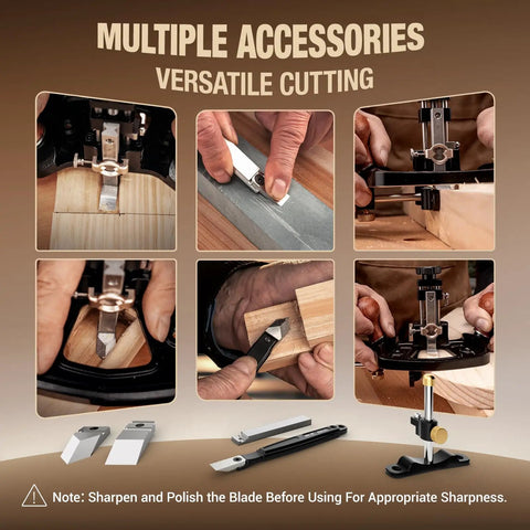 Pro Level Router Plane Kit Featuring Swappable Straight And Forty Five Degree Blades, Heavy Duty Hand Tool for versatile cutting with multiple accessories.