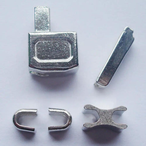 Two Sets Silver 10 Metal Zipper Sliders With Retainer Insertion Pins For Metal And Resin Zippers, Easy Zipper Repair Kit