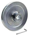 Heavy Duty V Belt Pulley 5.5 Inch OD Single Groove 1 Inch Bore For A B 5L 4L AX BX V Belts Carbon Steel Zinc Plated Motor Pulley With 1 Quarter By 1 Eighth Keyseat