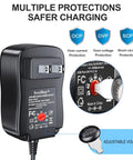 Universal 12V Power Supply Adapter With Adjustable Outputs 3V 4.5V 5V 6V 7.5V 9V 12V And 5V USB Port with protection features