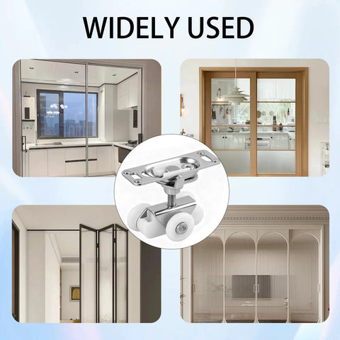 Sliding Door Rollers Replacement Kit For Three Quarter Inch Pocket Doors And Johnson Wheels, product uses depicted